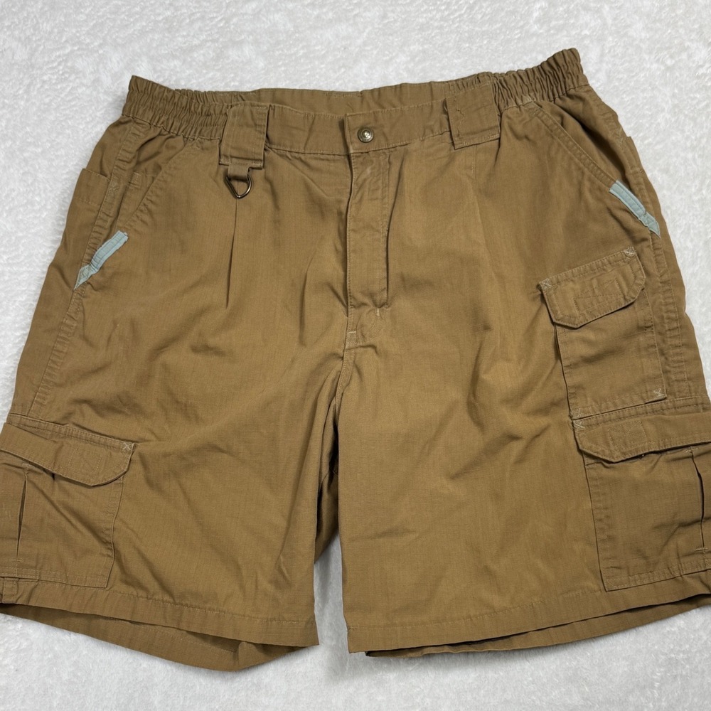 Propper Mens Tactical Cargo Shorts Khaki Tan Ripstop Size 40‎ Elastic Waist
